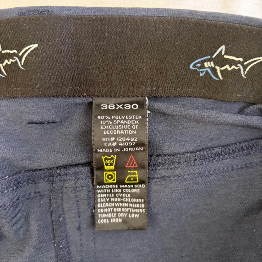 Greg‎ Norman Shark Mens Navy Blue 5-Pocket Golf Pants 36x30 Stretch Performance